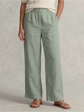 dip Sage Green Wide-Leg Linen Blend Pants
